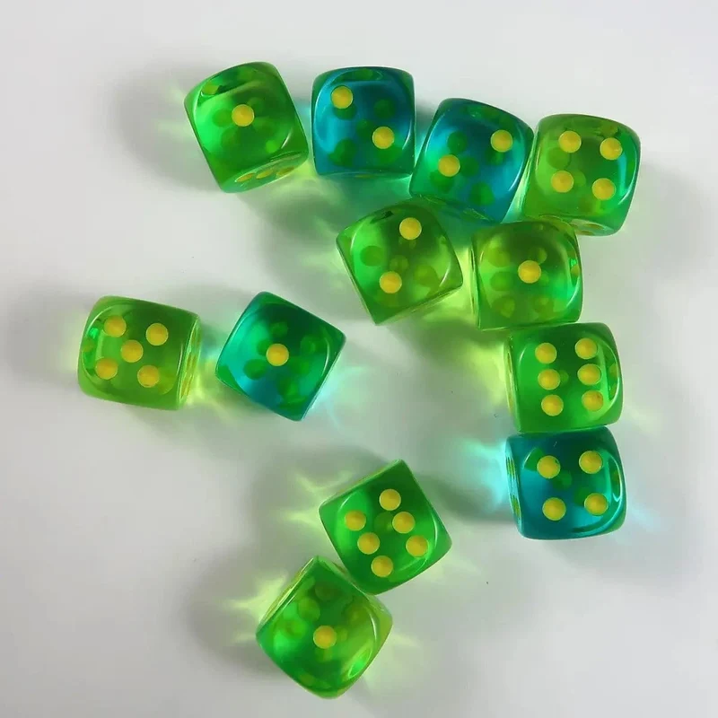 Chessex Gemini translucent green-teal/yellow W6 16mm Set