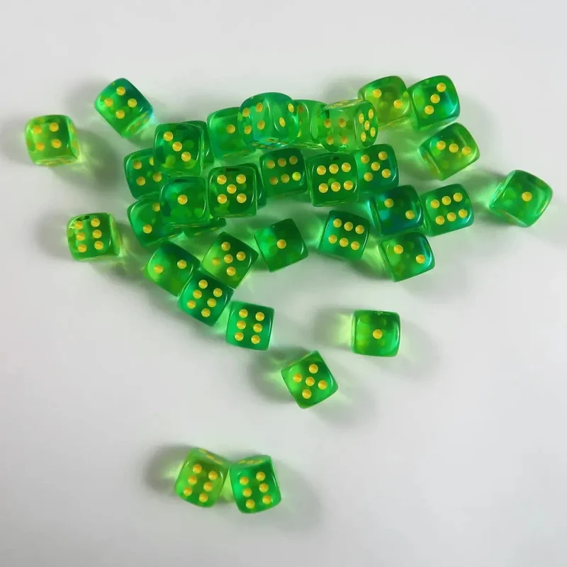 Chessex Gemini translucent green-teal/yellow 12mm Set