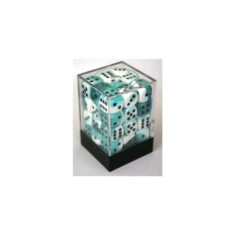 Chessex Gemini Teal-White W6 12mm Set