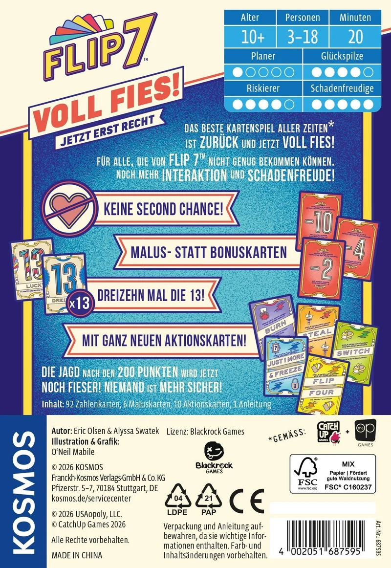 Flip 7 Voll Fies Kartenspiel ab 10 Jahren