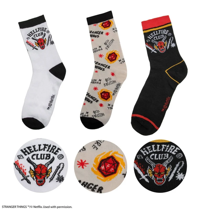 Stranger Things – Hellfire Club Socken-Set (3 Paar)