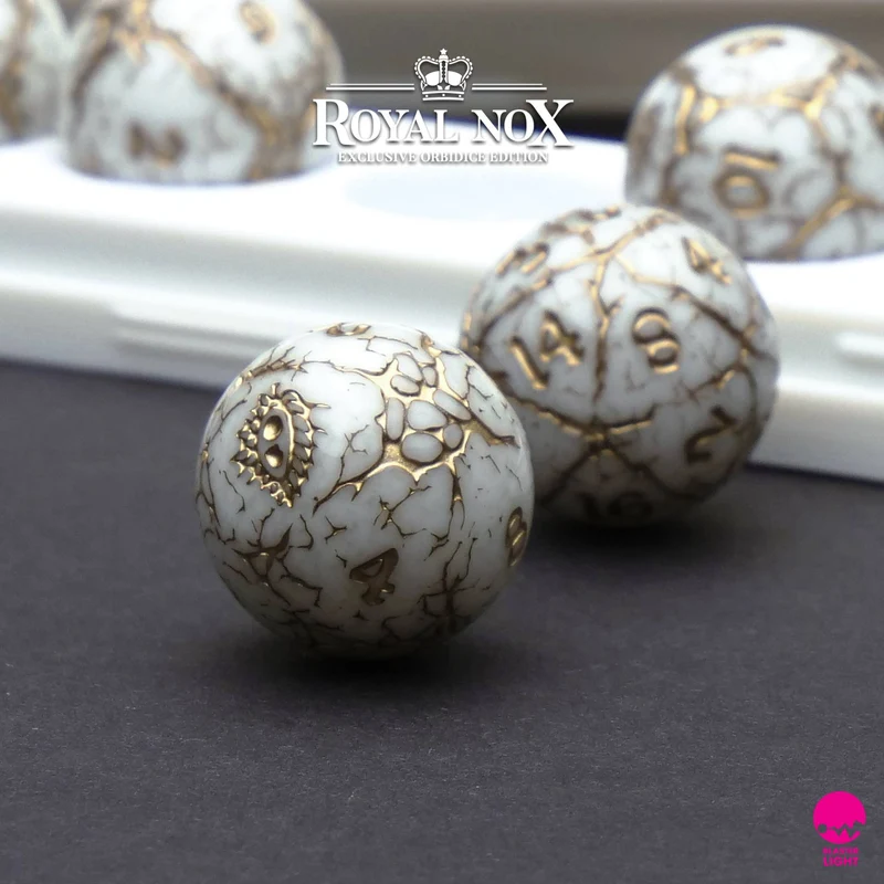 Orbidice Royal Nox – White & Gold Edition (Kugelwürfel-Set)