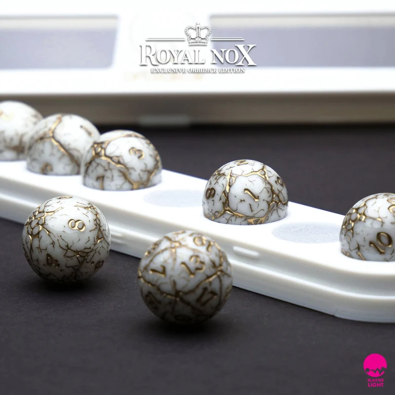 Orbidice Royal Nox – White & Gold Edition (Kugelwürfel-Set)