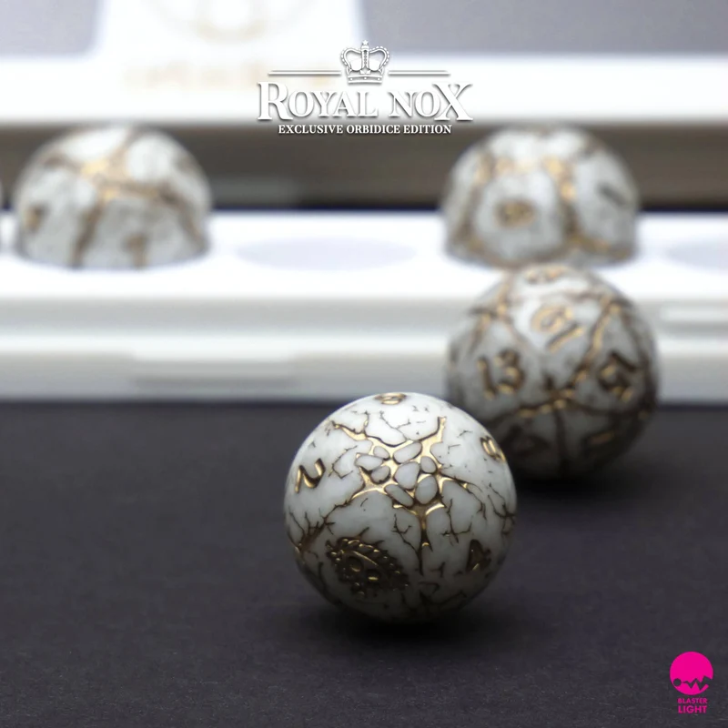 Orbidice Royal Nox – White & Gold Edition (Kugelwürfel-Set)