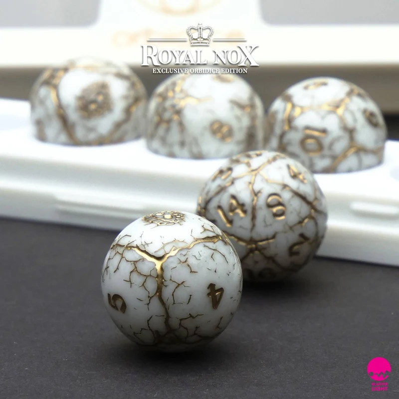 Orbidice Royal Nox – White & Gold Edition (Kugelwürfel-Set)