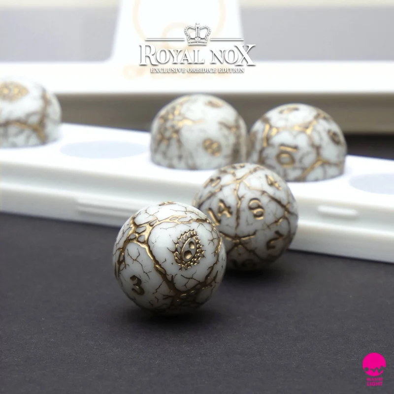 Orbidice Royal Nox – White & Gold Edition (Kugelwürfel-Set)