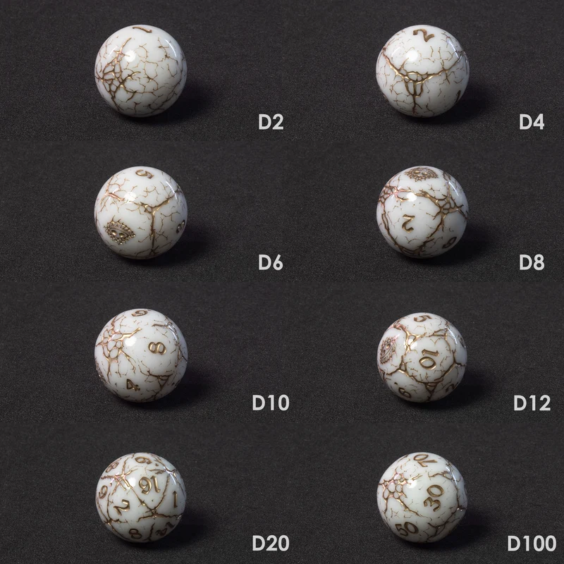 Orbidice Royal Nox – White & Gold Edition (Kugelwürfel-Set)