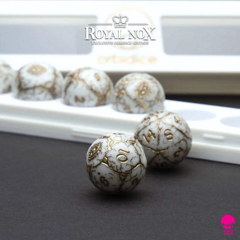 Orbidice Royal Nox – White & Gold Edition (Kugelwürfel-Set)