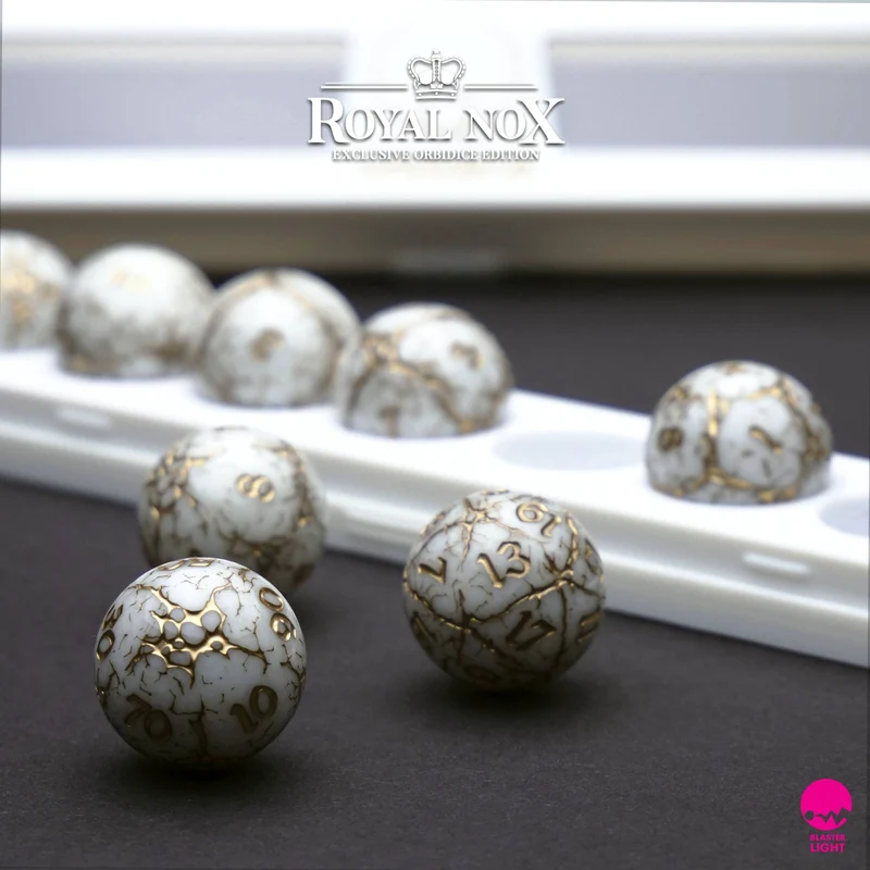 Orbidice Royal Nox – White & Gold Edition (Kugelwürfel-Set)