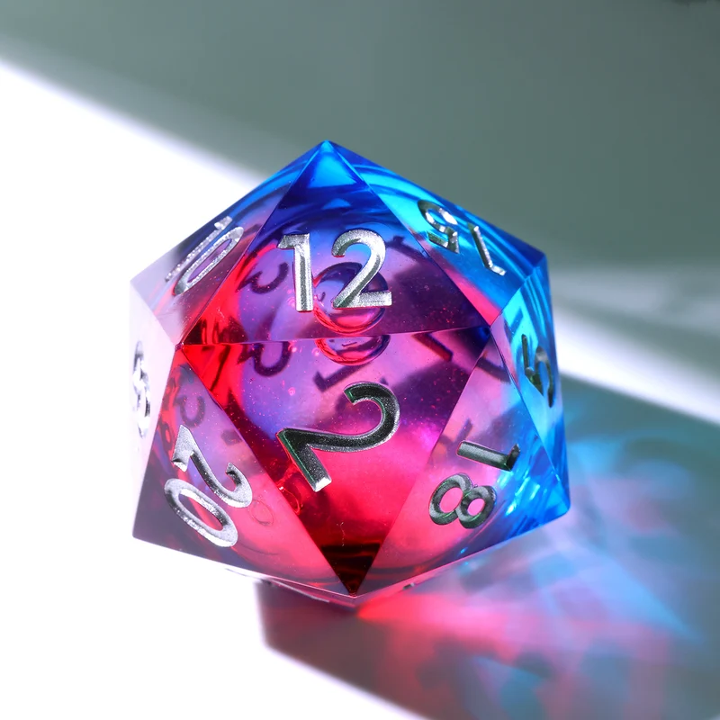 Dice of Dragonkind – Red & Blue XL Liquidcore D20 (33 mm)