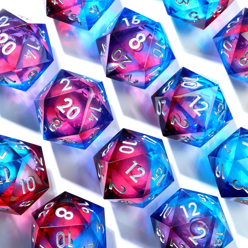 Dice of Dragonkind – Red & Blue XL Liquidcore D20 (33 mm)
