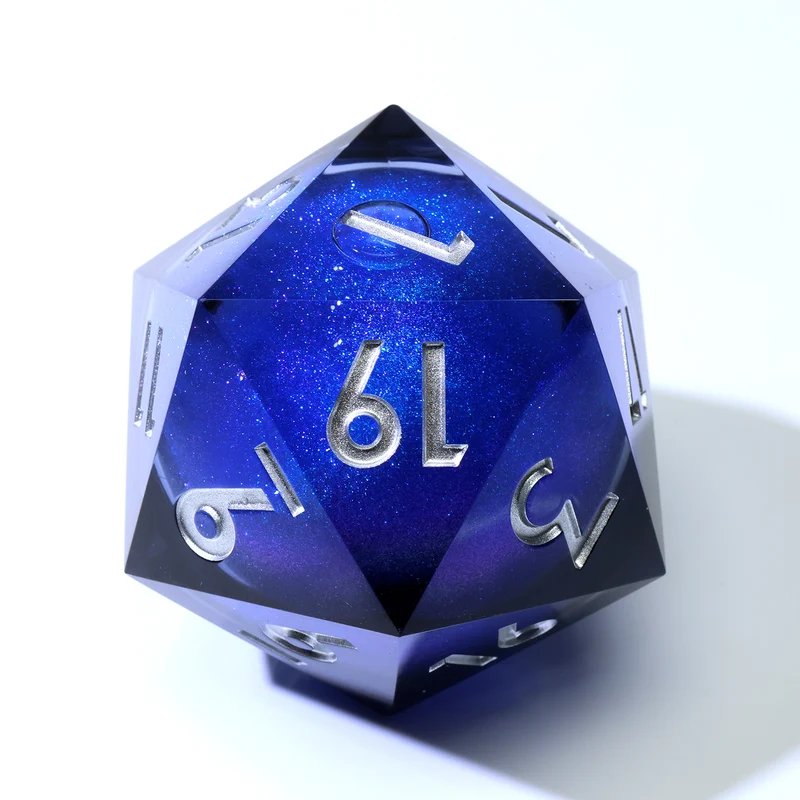 Dice of Dragonkind - Blue XXL Liquidcore D20 (50 mm)