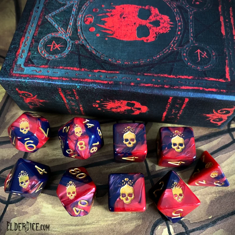 Elder Dice Mark of the Necronomicon Dice - Red and Inky Black