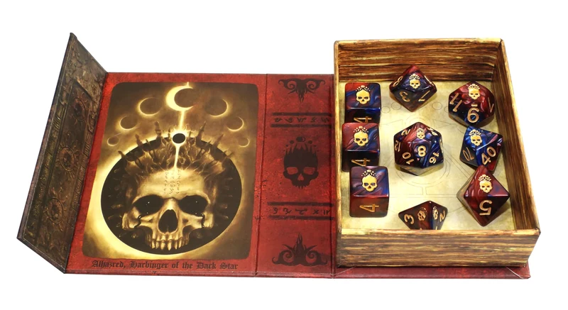 Elder Dice Necronomicon Blood & Magick Red and Blue
