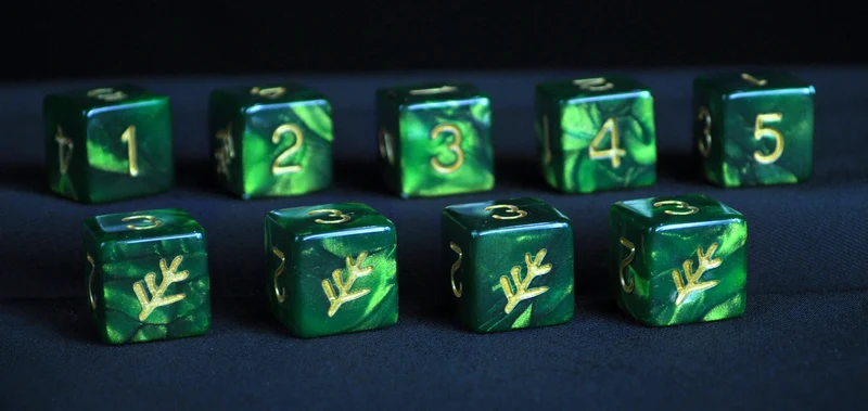 Elder Dice 9x D6 in Reagenglas