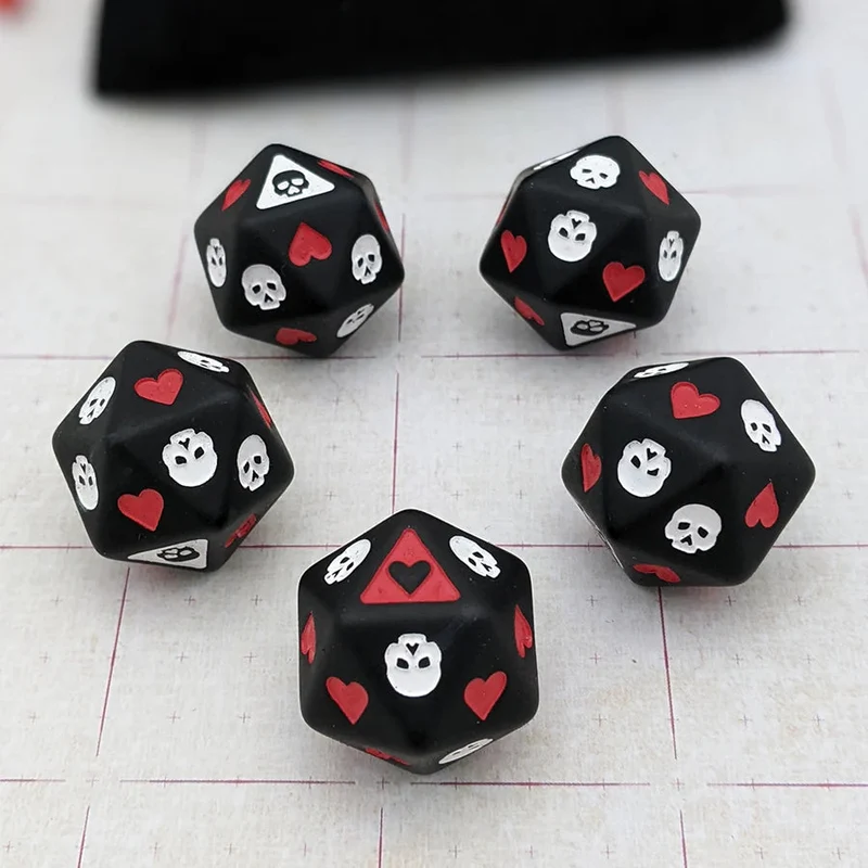Death Saving Throw Dice (5 Würfel + Beutel)
