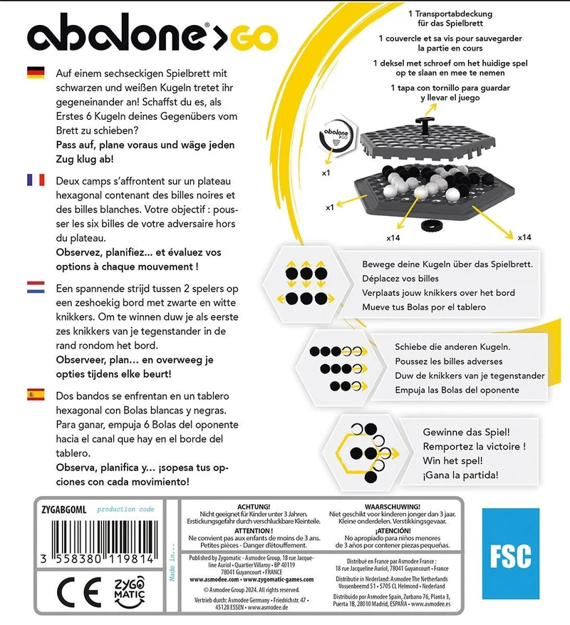 Abalone Go Reisespiel ab 7 Jahren – Asmodee