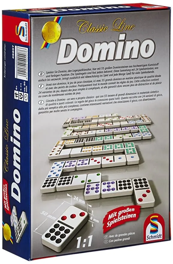 Domino mit extra großen Spielsteinen, Classic Line, Familienspiel