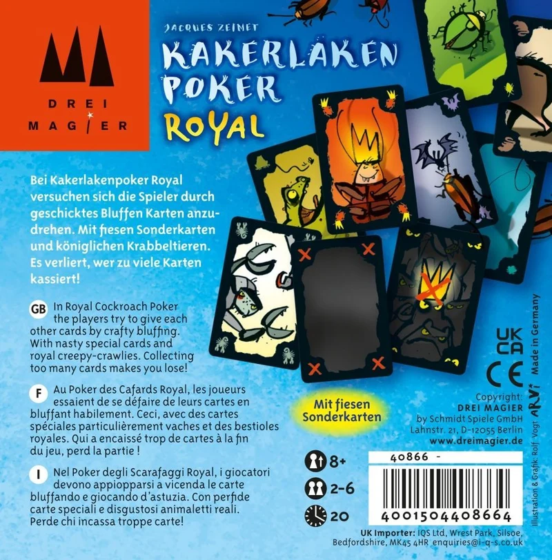 Drei Magier: Kakerlakenpoker Royal, Kartenspiel