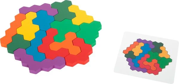 Lernspiel Hexagon Steckpuzzle, Holz