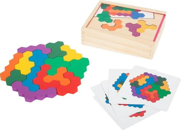 Lernspiel Hexagon Steckpuzzle, Holz