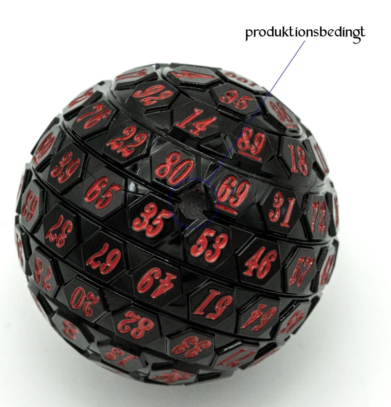 W100 / D100 Drachenei schwarz/rot