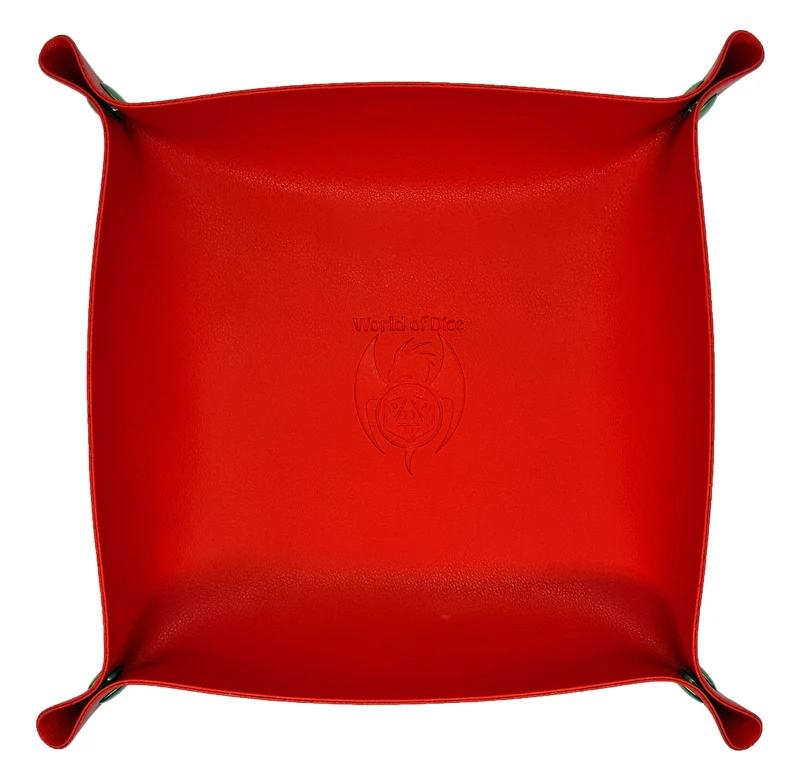 Würfelteller Kunstleder rot