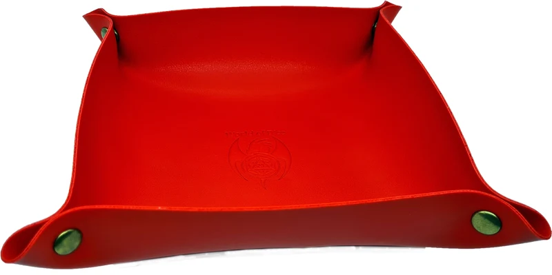 Würfelteller Kunstleder rot