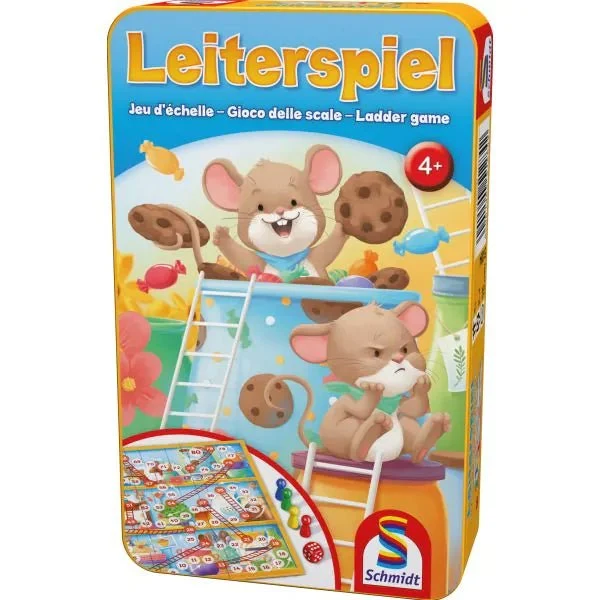 Leiterspiel, Reisespiel in der Metalldose