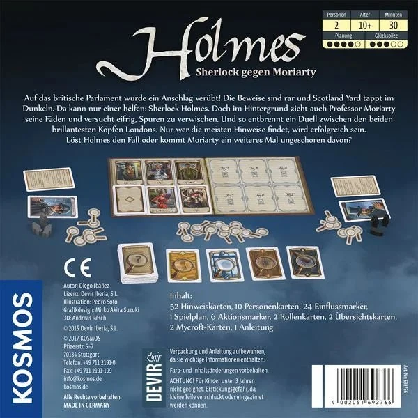 Holmes – Sherlock gegen Moriarty | Kosmos Duell- & Detektivspiel