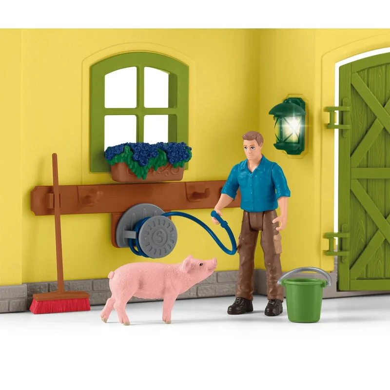 Schleich Großer Stall 42605 – Bauernhof-Spielset mit Tieren & Zubehör