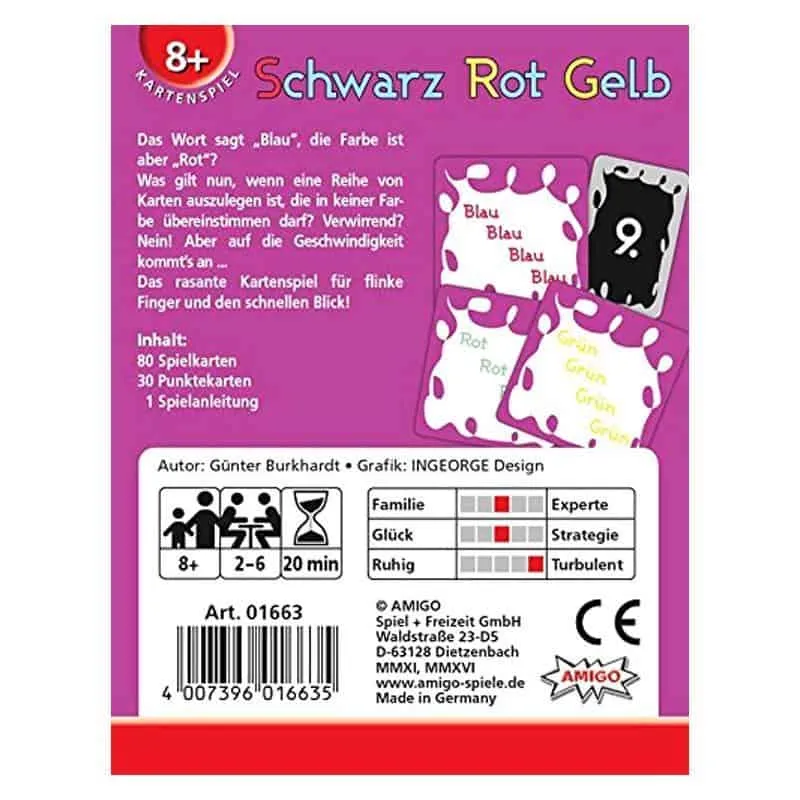 Schwarz Rot Gelb Kartenspiel – Rasantes Reaktionsspiel