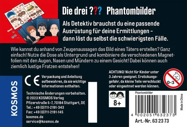 Die drei ???, Phantombilder, Detektiv-Set, Metalldose