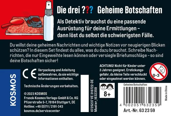 Die drei ???, Geheime Botschaften, Detektiv-Set