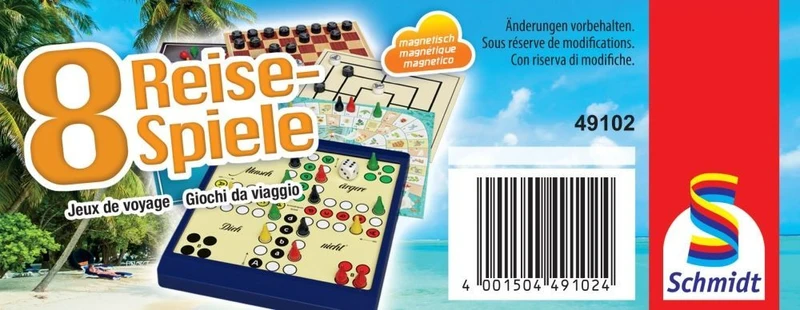 8 Reise-Spiele, magnetische Spielesammlung