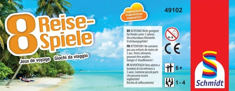 8 Reise-Spiele, magnetische Spielesammlung