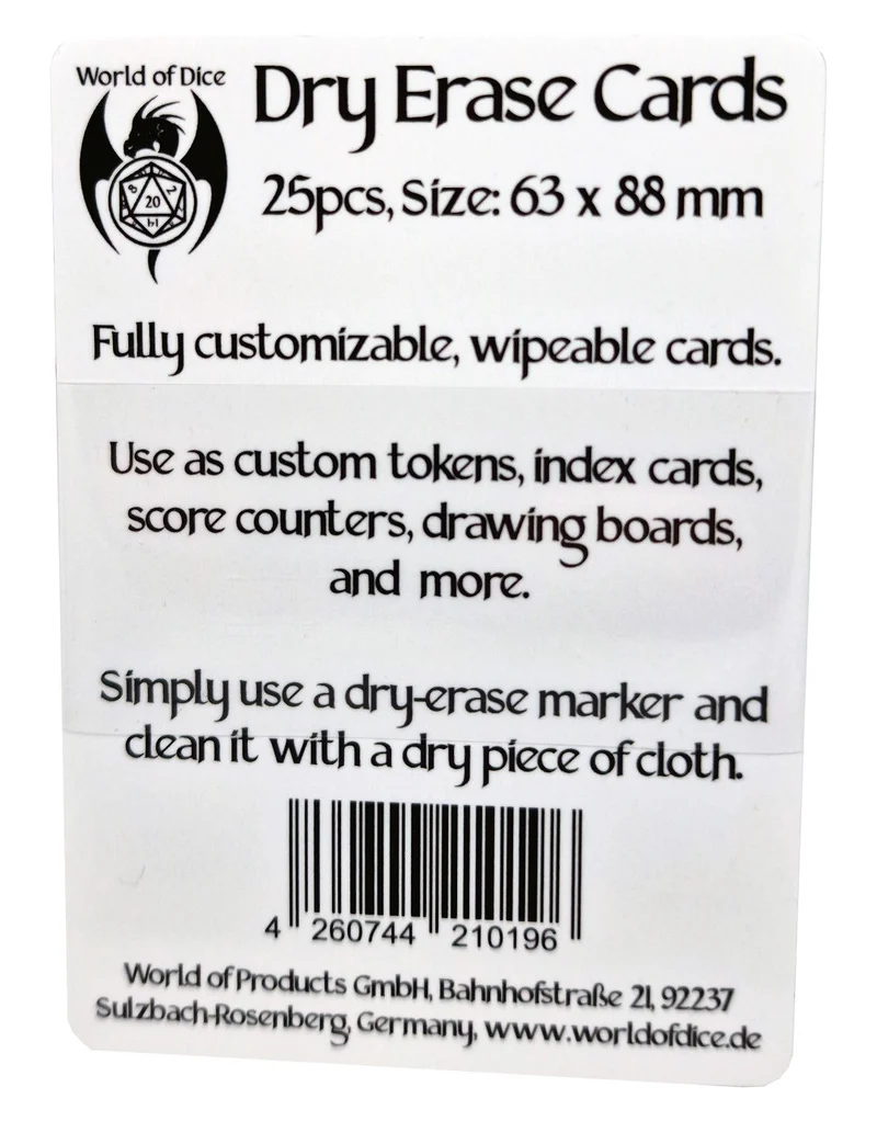 Dry Erase Blank Tokens