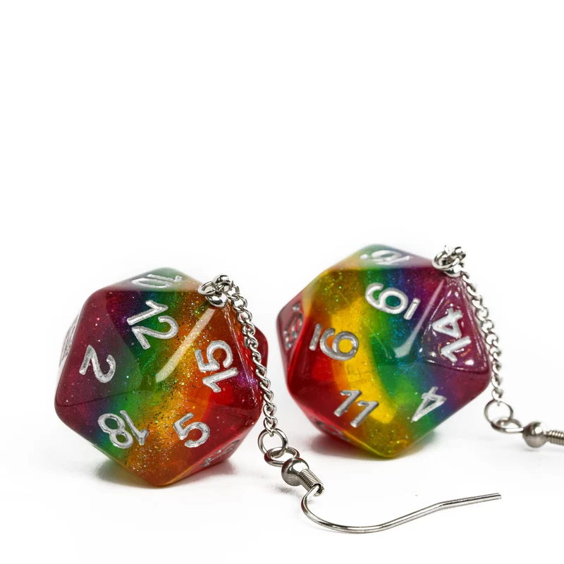 D20 / D6 Ohrringe verschiedene Farben und Formen