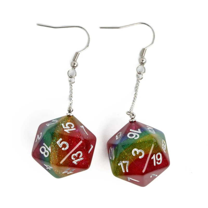 D20 / D6 Ohrringe verschiedene Farben und Formen