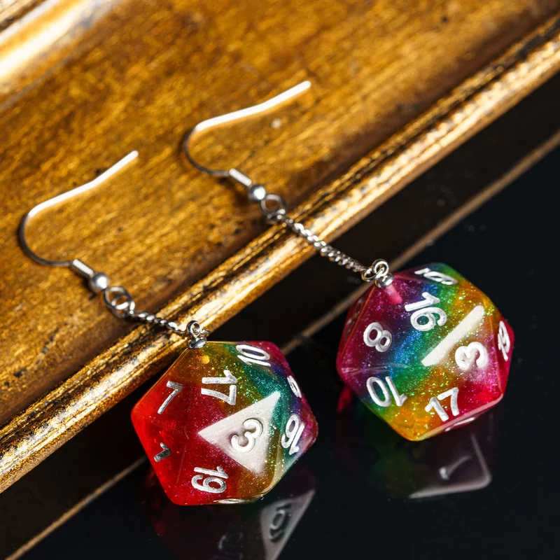 D20 / D6 Ohrringe verschiedene Farben und Formen