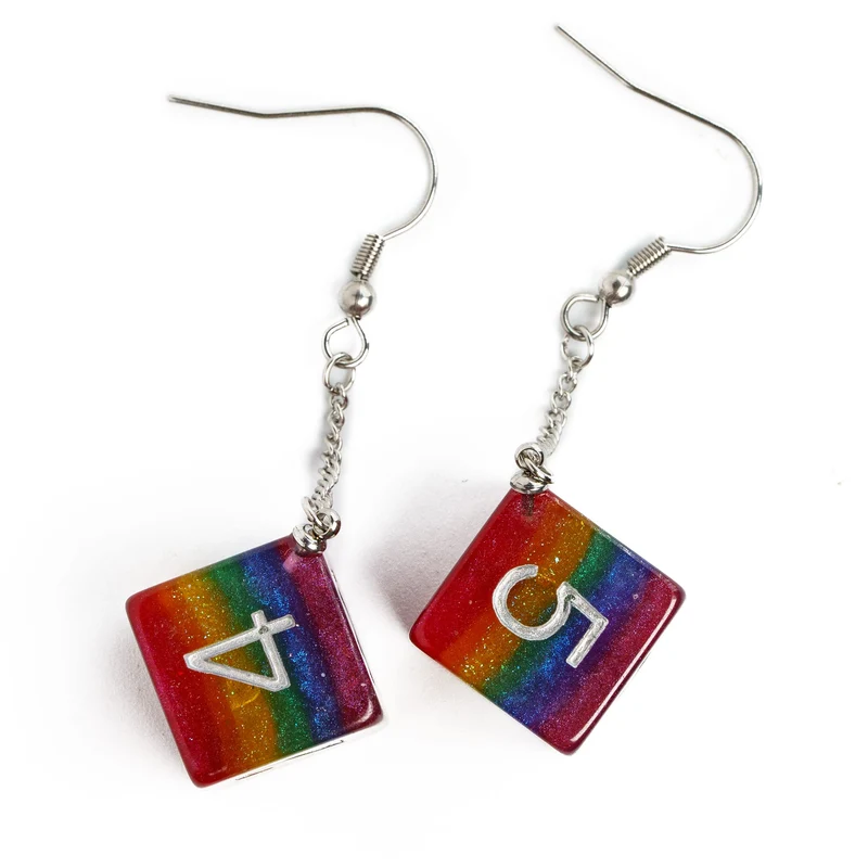 D20 / D6 Ohrringe verschiedene Farben und Formen