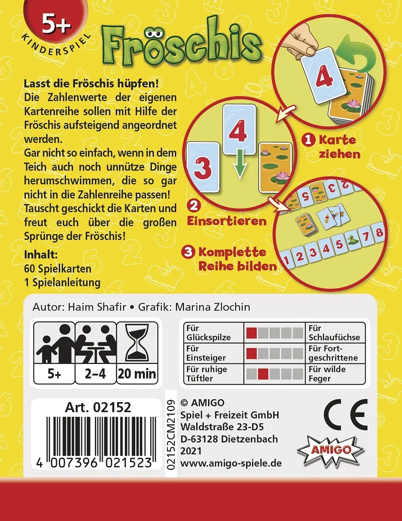 Fröschis – Kinderspiel zum Zahlen ordnen