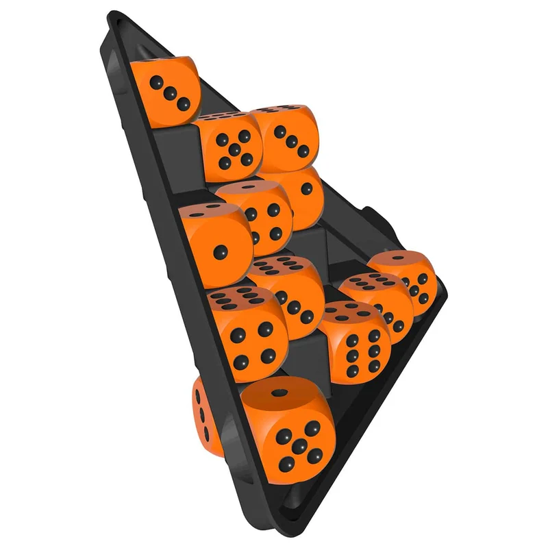 Mini-Würfelpyramide orange – kompaktes Würfelspiel