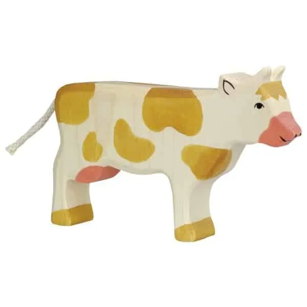 Kuh stehend braun – Holzfigur ab 3 Jahren – HOLZTIGER
