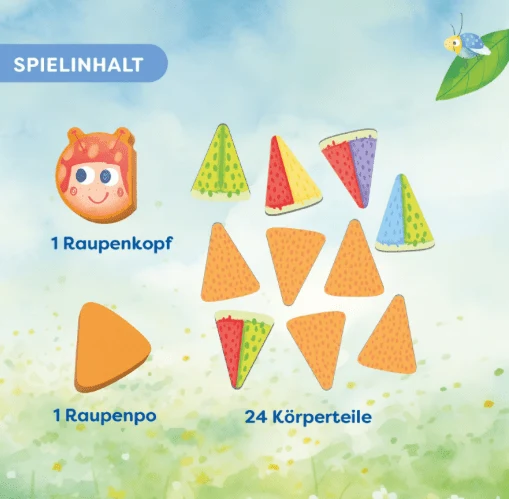 Raupe Rosa – Farbenlernspiel nach Domino-Prinzip