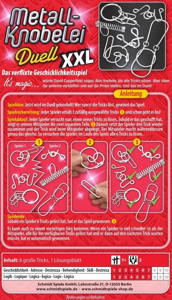 Metall-Knobelei XXL, Reisespiel in der Metalldose