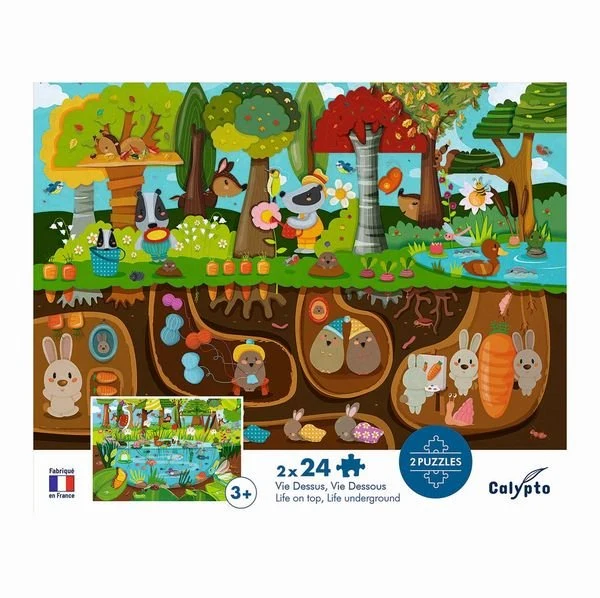 SentoSphere - Calypto - Puzzle - Waldtiere, 2x24 Teile