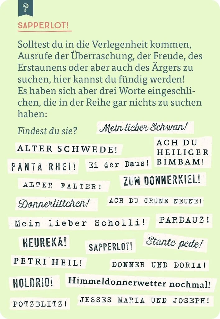 Das große Quiz der vergessenen Wörter