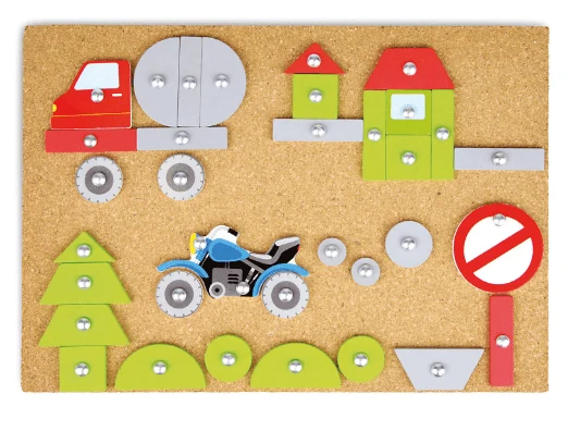 Hammerspiel Fahrzeuge mit Korkplatte ab 3 Jahren