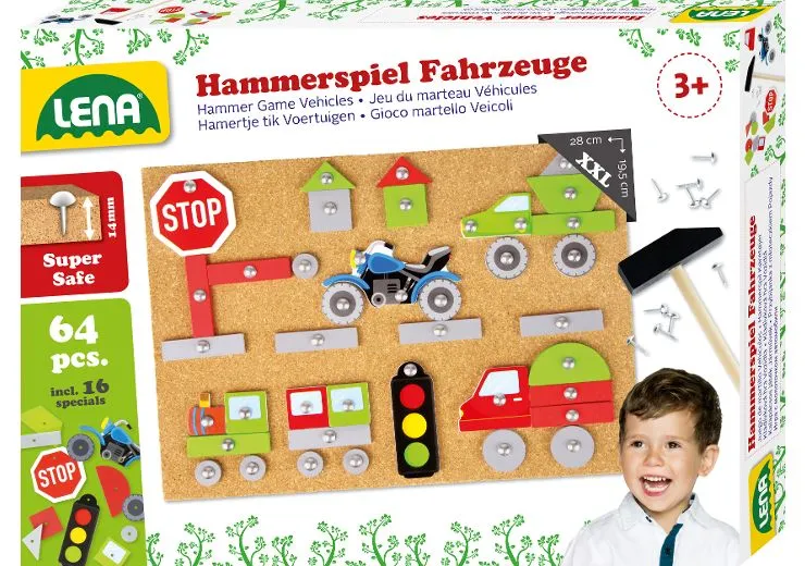 Hammerspiel Fahrzeuge mit Korkplatte ab 3 Jahren
